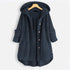 WARME DAMENJACKE MIT KAPUZE UND KNOPFLEISTE | STILVOLL WARM